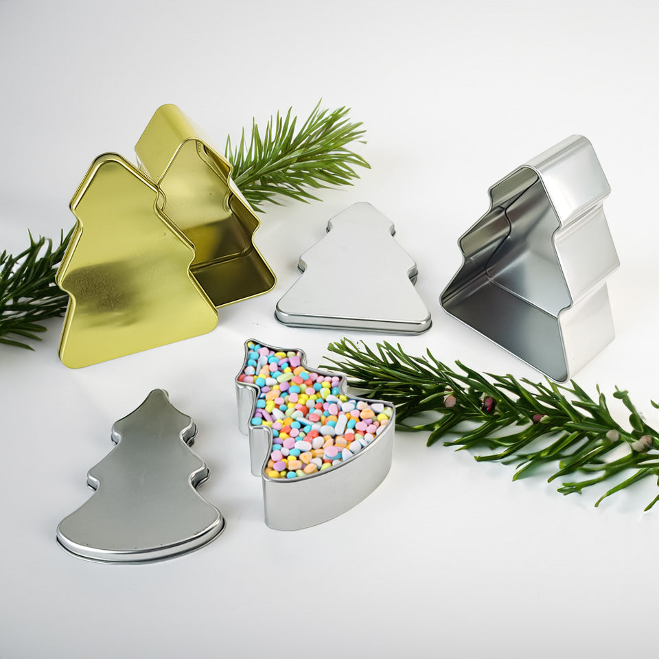 Jinyuanbao wholesale Christmas tree-shaped tin packaging